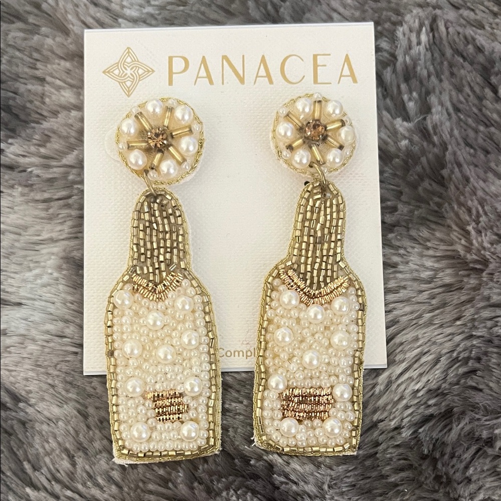 Panacea Champagne Bottle Beaded Earrings